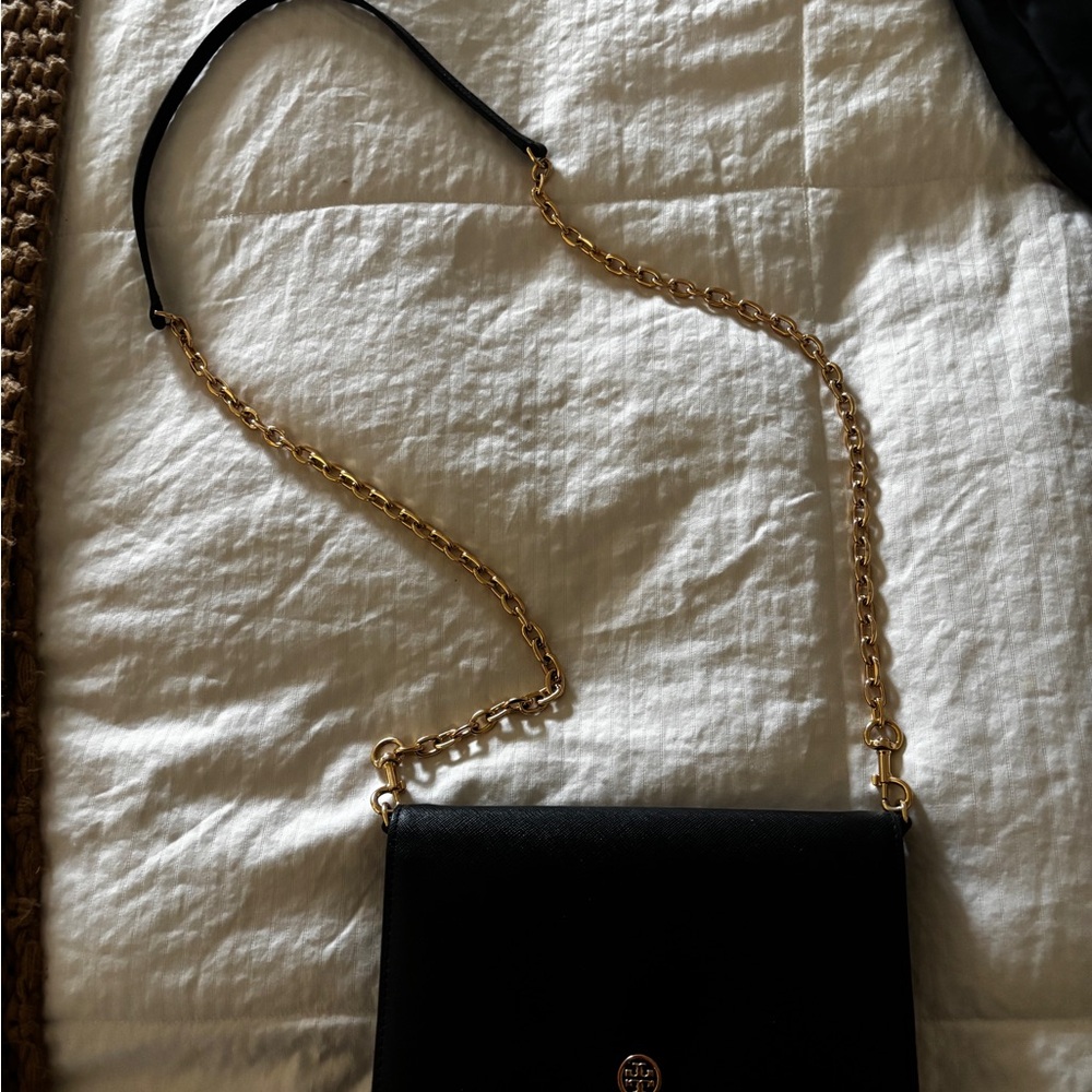 Tory Burch Black and Gold Crossbody Bag